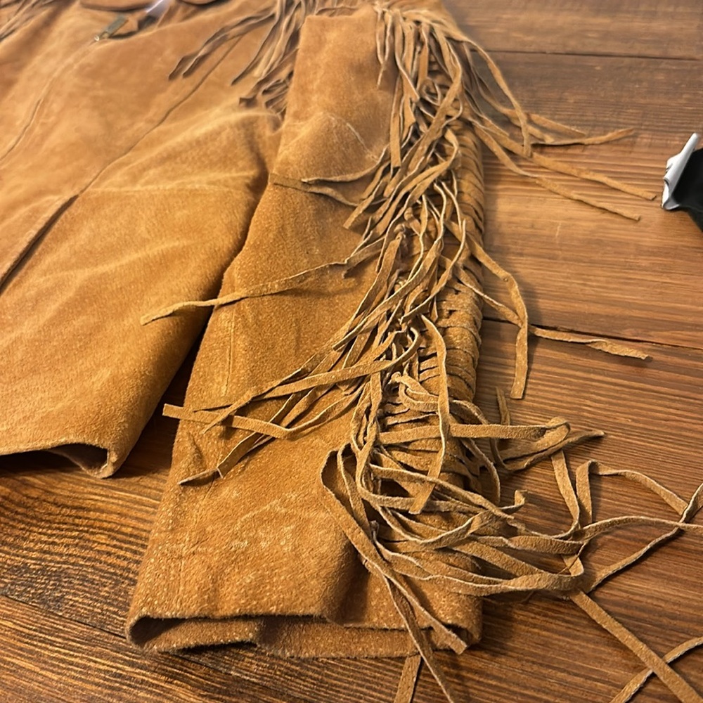 Marc Neiman Suede Fringe Leather Jacket in Tan - Picture 3 of 10